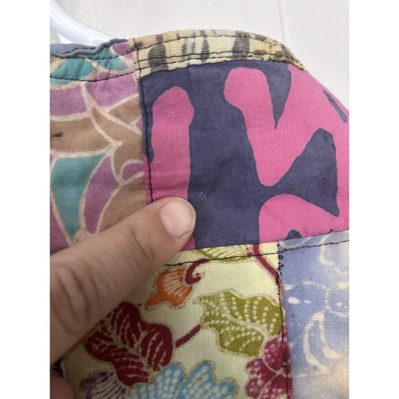 Vintage Patchwork Jacket Medium Mixed Media Boho Chic Tapestry Art Colorful - Picture 9 of 11